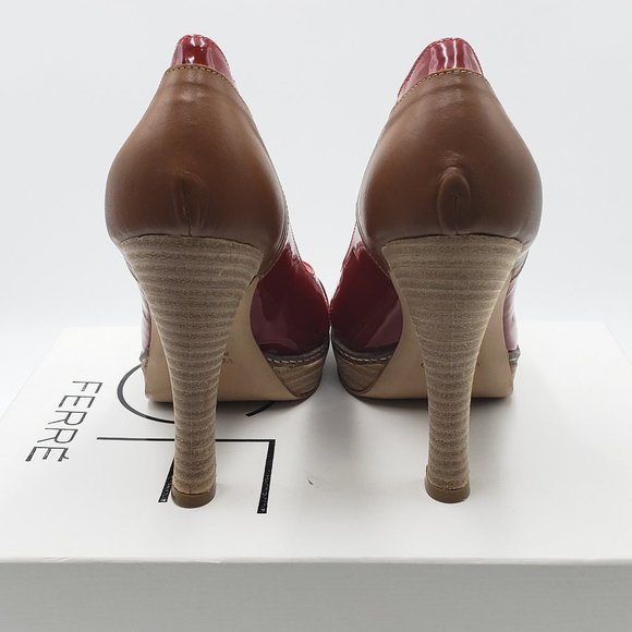 New - GF FERRE Red Patent Leather Heels SIZE 37 - Picture 5 of 8